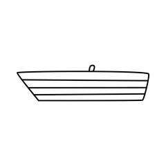 Vector doodle hand drawn illustration of a boat