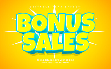 Obraz premium Bonus sales editable text effect template