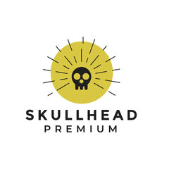 skull head light logo design graphic vector illustration