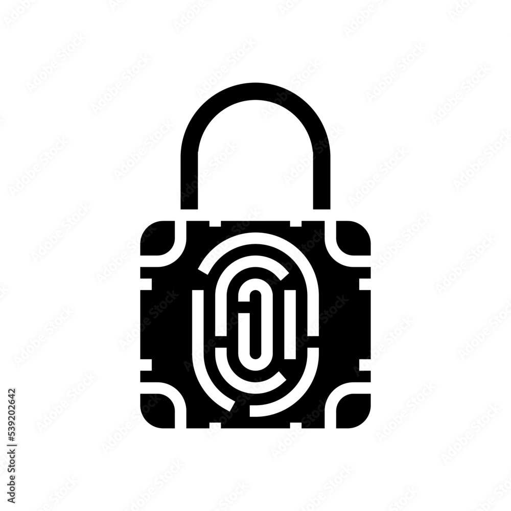 Poster secure padlock glyph icon vector. secure padlock sign. isolated symbol illustration