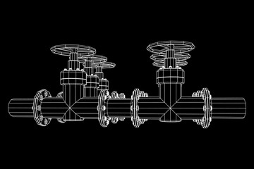 Oil pipeline with valve business concept