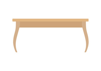 Empty wooden table or desktop. Clean small element of of home interior scenics. Template for object presentation. Table isolated on white background