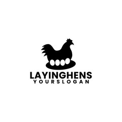laying hens logo design template