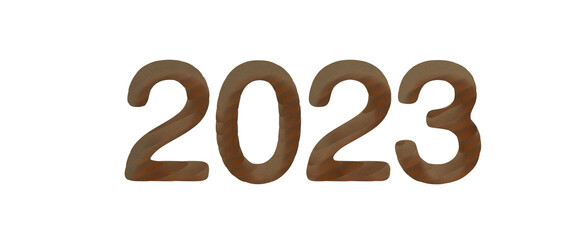 Happy New Year 2023. 3D illustration numbers isolated