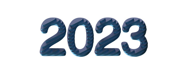 Happy New Year 2023. 3D illustration numbers isolated