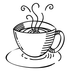 Black and white line art illustration. PNG with transparent background. 