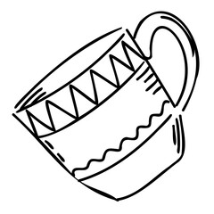 Black and white line art illustration. PNG with transparent background. 