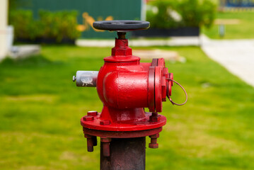 Close-up of a red fire hydrant outdoors in the city