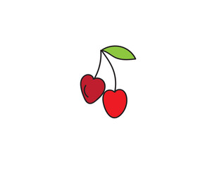cherry with leaves