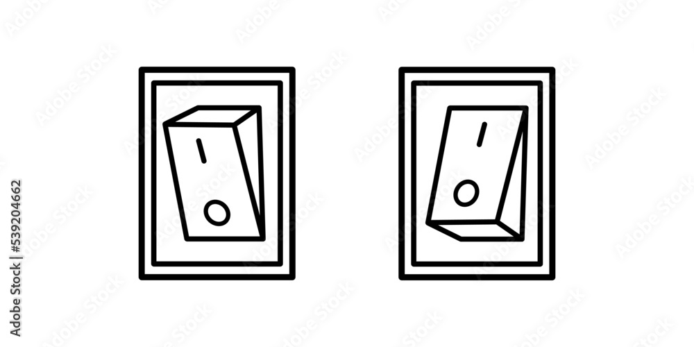 Aufkleber the switch is on and off. linear icon. line with editable stroke