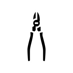 linesman pliers glyph icon vector. linesman pliers sign. isolated symbol illustration