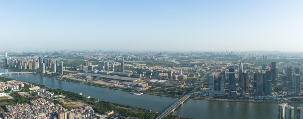 Aerial view of Guangzhou, China.