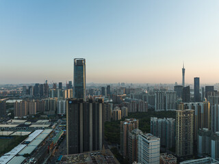 Fototapeta na wymiar Aerial sunset view of Guangzhou, China.