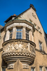 Fototapeta premium meißen, deutschland - historischer erker an einem alten haus