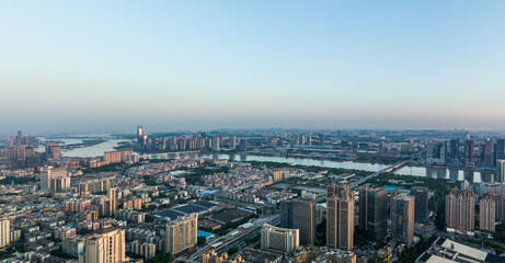Fototapeta na wymiar Panoramic aerial view of Guangzhou, China