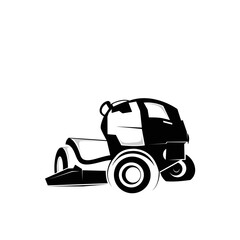 silhouette design logo lawnmower
