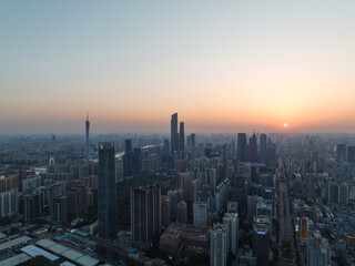 Fototapeta na wymiar Beautiful aerial view of CBD in Guangzhou