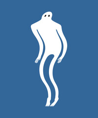 Ghost man isolated. human phantom. Spook Vector illustration