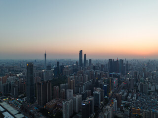 Fototapeta premium Beautiful aerial view of CBD in Guangzhou