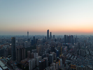 Fototapeta premium Sunset view of the center of Guangzhou