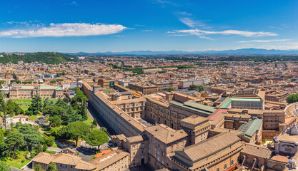 Rome Italy, high angle view panorama city skyline at Rome city center