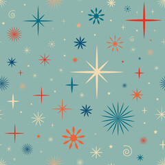 Christmas seamless pattern with snowflakes.