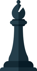 Bishop icon. Black chess figure. Game challenge symbol