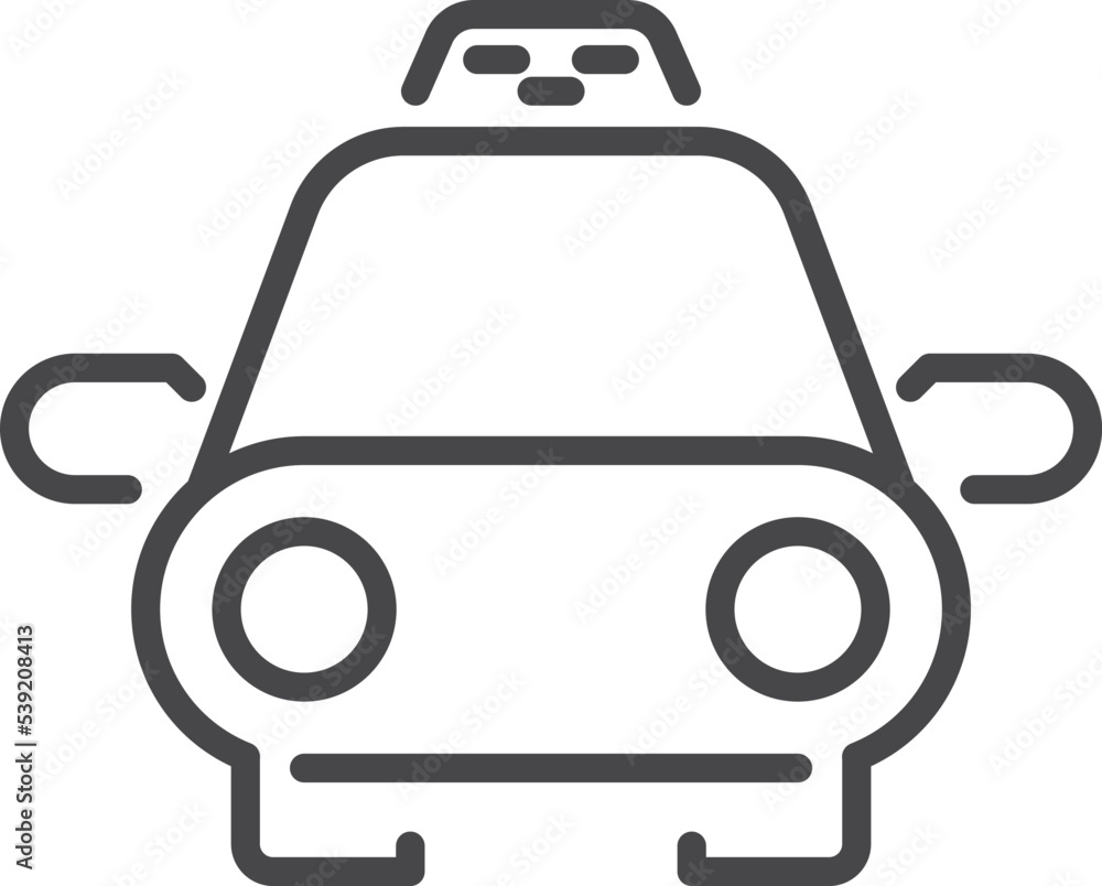 Sticker Taxi icon. Passenger service car line symbol