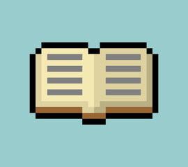 Основные RGBOpen book Pixel art. 8 bit Book symbol. pixelated Vector illustration