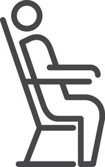 Passanger seat line icon. Transport safety sign