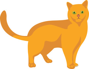 Cute ginger cat. Sad walking kitten icon