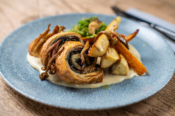 Savoury Roulade and Parsnips