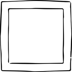Grafischer Rahmen aus zwei ungleichmäßig gezeichneten Quadraten