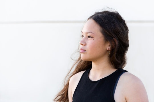 teen model in profile