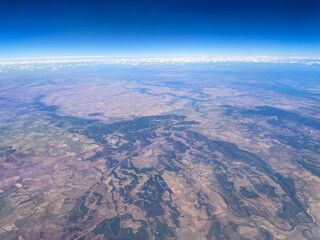 Fototapeta na wymiar Blick aus einem Flugzeug auf das spanische Festland. 