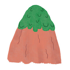 Landscape Mountain Cartoon Watercolor Cute