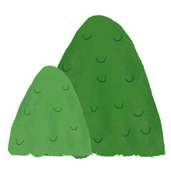 Landscape Mountain Cartoon Watercolor Cute