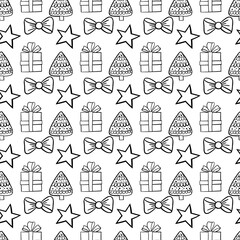 pattern with Christmas icons