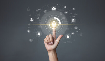 financial network concept Data Protection Access Finance Banking Business