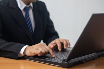 businessman using laptop to work
