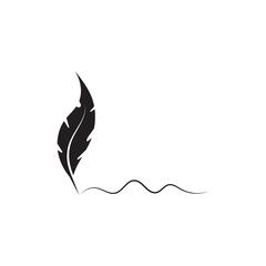 Obraz premium Feather logo vector template icon