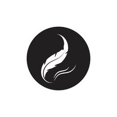 Feather logo vector template icon
