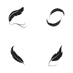 Obraz premium Feather logo vector template icon