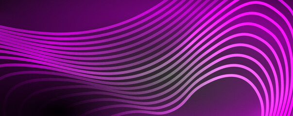 Techno neon wave lines, dynamic electric motion, speed concept. Templates for wallpaper, banner, background, landing page, wall art, invitation, prints