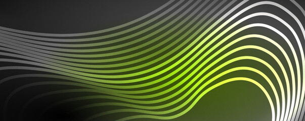 Techno neon wave lines, dynamic electric motion, speed concept. Templates for wallpaper, banner, background, landing page, wall art, invitation, prints