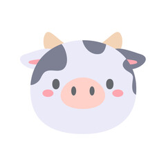 Cow vector. Cute animal face. design for kids