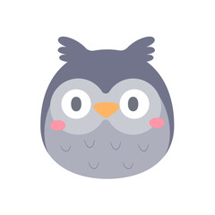 Owl vector. cute animal face design for kids