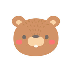 Squirrel vector. cute animal face design for kids
