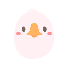 Goose vector. cute animal face design for kids