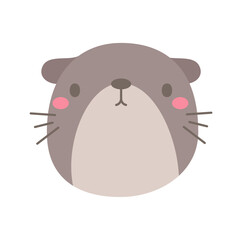 Otter vector. Cute animal face. design for kids